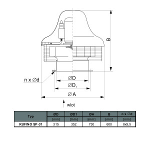 WENTYLATOR DACHOWY RUFINO S P-31B 1F
