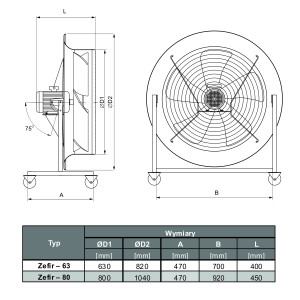 WENTYLATOR  ZEFIR-63 1F Z REGULATOREM
