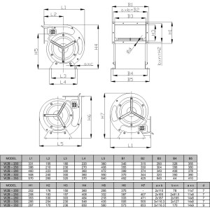 WENTYLATOR PROMIENIOWY W2B-350