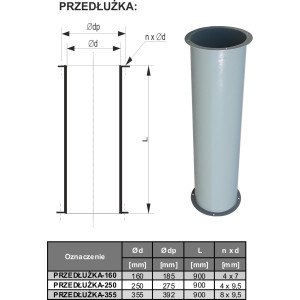 PRZEDŁUŻKA WZD-250 FI 250 X 1000