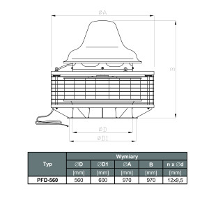 WENTYLATOR DACHOWY PFD-560/6 3F