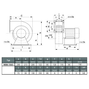 WENTYLATOR WBN-150/3 1F