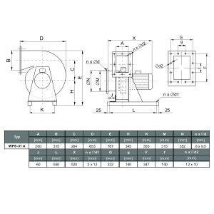 WENTYLATOR PROMIENIOWY WPS-31 A 3F