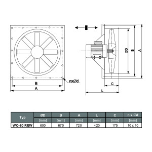 WENTYLATOR  WO-60 REW, 3F 100C