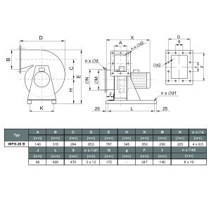 WENTYLATOR PROMIENIOWY WPS-20 B 3F