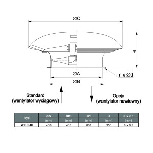 WENTYLATOR  WOD-40 1F