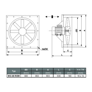WENTYLATOR  WO-80 REW, 100 ST