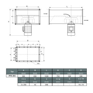WENTYLATOR KANAŁOWY PFK-355/4 3F