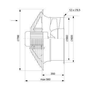 WENTYLATOR  WOCH-56/1 AK 3F
