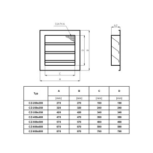 CZERPNIA ŚCIENNA CZ 500X500