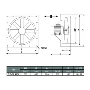 WENTYLATOR  WO-80 REW, 100 ST