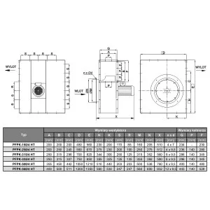 WENTYLATOR TEMPERATUROWY PFPK-315/4 HT 3F
