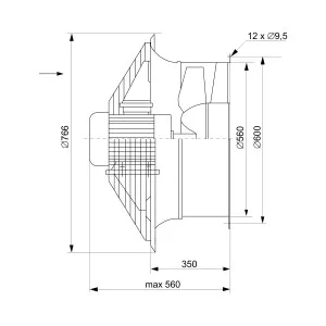 WENTYLATOR  WOCH-56/4AK 3F