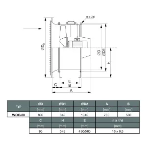 WENTYLATOR  WOO-80/2 D 3F