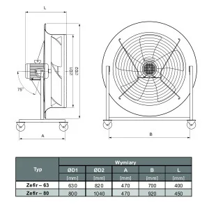 WENTYLATOR  ZEFIR-63 1F Z REGULATOREM