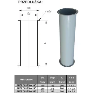PRZEDŁUŻKA WZD-355 FI 355 X 1000