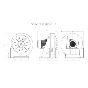 WENTYLATOR PROMIENIOWY WPSW-250C 3F