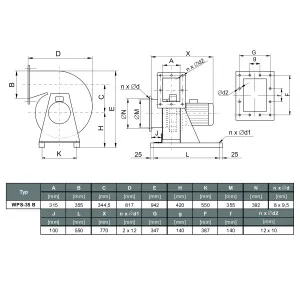 WENTYLATOR PROMIENIOWY WPS-35 B 3F