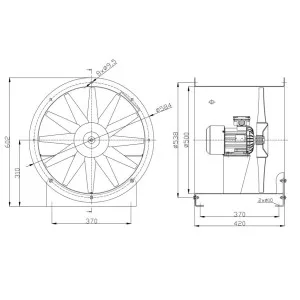 WENTYLATOR  OSIOWY PRZECIWWYBUCHOWY  WOE-50 3G/3D